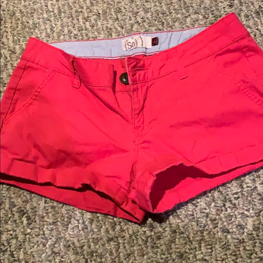 Bright pink shorts
